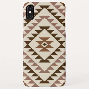 アステカのダイヤモチーフデザイン ブラウン+クリーム iPhone XS MAXケース