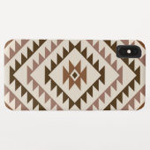 アステカのダイヤモチーフデザイン ブラウン+クリーム Case-Mate iPhoneケース (裏面(横))