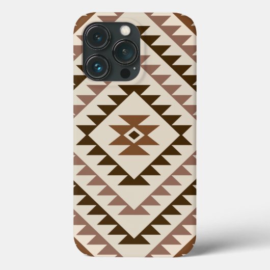 アステカのダイヤモチーフデザイン ブラウン+クリーム Case-Mate iPhoneケース (裏面)