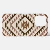 アステカのダイヤモチーフデザイン ブラウン+クリーム Case-Mate iPhoneケース (裏面 (横))