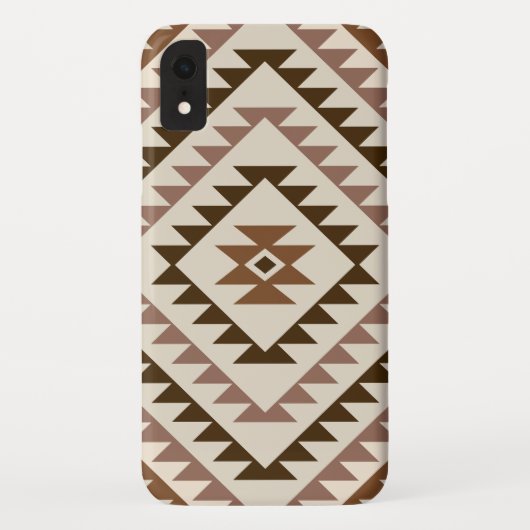 アステカのダイヤモチーフデザイン ブラウン+クリーム Case-Mate iPhoneケース (裏面)