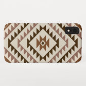 アステカのダイヤモチーフデザイン ブラウン+クリーム Case-Mate iPhoneケース (裏面(横))
