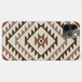 アステカのダイヤモチーフデザイン ブラウン+クリーム Case-Mate iPhoneケース (裏面(横))