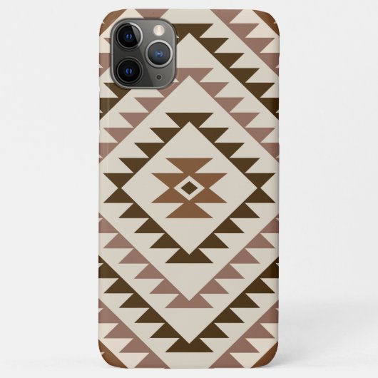 アステカのダイヤモチーフデザイン ブラウン+クリーム Case-Mate iPhoneケース (裏面)