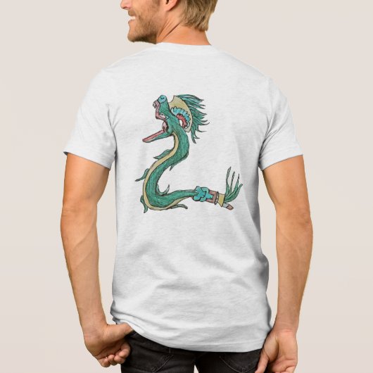 アステカのドラゴンとシンボルTシャツ トライブレンドTシャツ (裏面)