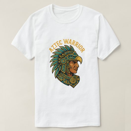 アステカの戦士 - 古代の力と勇気Tシャツ Tシャツ (デザイン正面)