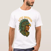 アステカの戦士 - 古代の力と勇気Tシャツ Tシャツ (正面)