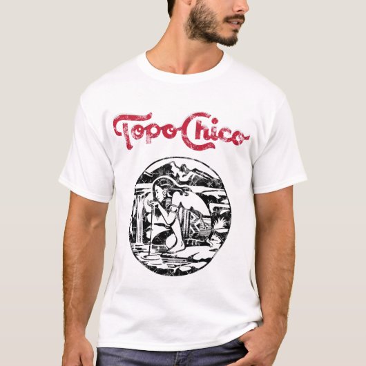 アステカの王女 – Topo Chico agua鉱物擦り切れたと Tシャツ (正面)