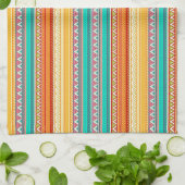 アステカの縞模様 キッチンタオル (折り畳み)