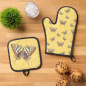 アステカアゲハチョウ 鍋つかみ&鍋敷きセット (トップダウン)