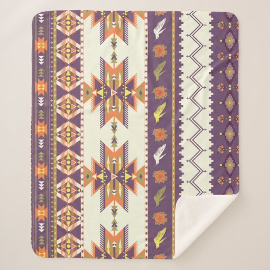 アステカカラフルシームレ鮮やかスパターン シェルパブランケット (正面)