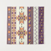 アステカカラフルシームレ鮮やかスパターン タペストリー (正面(横))