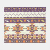 アステカカラフルシームレ鮮やかスパターン フリースブランケット (正面(横))