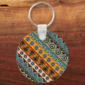 アステカカラフルス族の模様デザイン装飾 キーホルダー (正面)