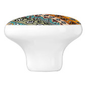 アステカカラフルス族の模様デザイン装飾 セラミックノブ (側面)