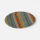 アステカカラフルス族の模様デザイン装飾 ペーパープレート (アングル)