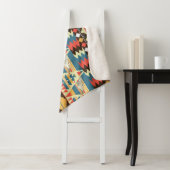 アステカカラフル:鳥、花の模様。 シェルパブランケット (インサイチュ)