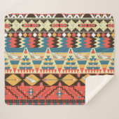 アステカカラフル:鳥、花の模様。 シェルパブランケット (正面(横))