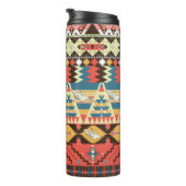 アステカカラフル：鳥、花の模様。 タンブラー (回転右)