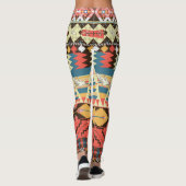 アステカカラフル：鳥、花の模様。 レギンス (裏面)