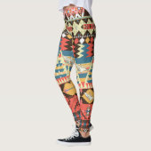 アステカカラフル：鳥、花の模様。 レギンス (左)