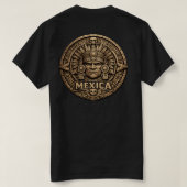 アステカカレンダー - バックプリント Tシャツ (デザイン裏面)
