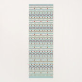 アステカシェイプ2Wayパターンラストクリームティール（緑がかった色） – 青 ヨガマット (裏面)