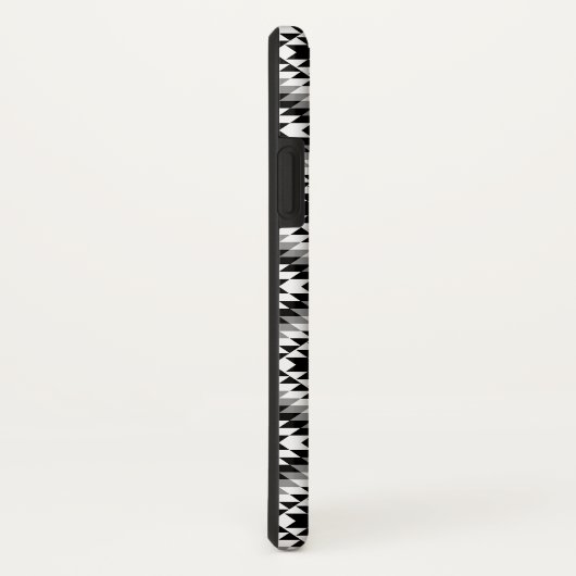 アステカスタイル化BW+グレー記号パターン Case-Mate iPhoneケース (裏面/右)