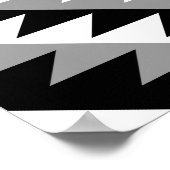 アステカダイヤモンドモチーフデザイン白黒グレイ ポスター (角)