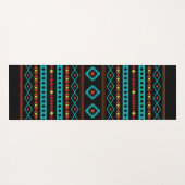 アステカティール(緑がかった色)レッズイエローブラックミックスモチーフ ヨガマット (裏面(横))