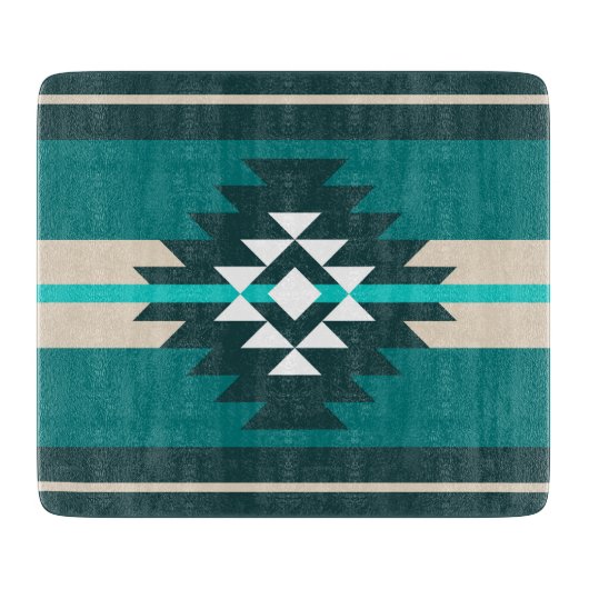 アステカデザインターコイズ カッティングボード (正面)