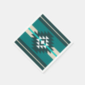 アステカデザインターコイズ スタンダードカクテルナプキン (角)