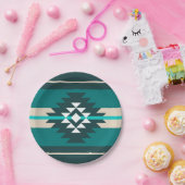 アステカデザインターコイズ ペーパープレート (パーティー)