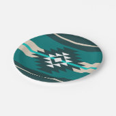 アステカデザインターコイズ ペーパープレート (アングル)