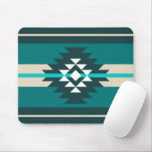 アステカデザインターコイズ マウスパッド (マウス)
