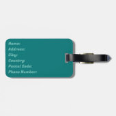 アステカデザインターコイズ ラゲッジタグ (裏面横)