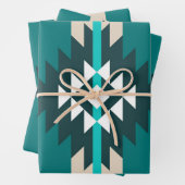 アステカデザインターコイズ ラッピングペーパーシート (インサイチュ)