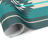 アステカデザインターコイズ ラッピングペーパー (ロールコーナー)