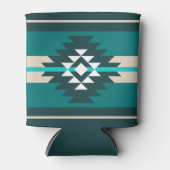 アステカデザインターコイズ 缶クーラー (正面)