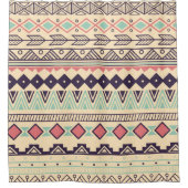 アステカトライバストライプル模様 シャワーカーテン (正面)