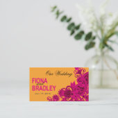 アステカペイズリーの結婚Webサイト暗い赤紫色nectarine エンクロージャーカード (スタンド正面)