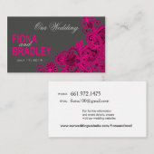 アステカペイズリー結婚のWebサイト – 暗い赤紫色 エンクロージャーカード (正面/裏面)