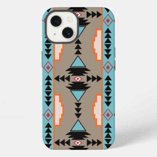 アステカメキシコ幾何学模様 iPhoneケース (裏面)