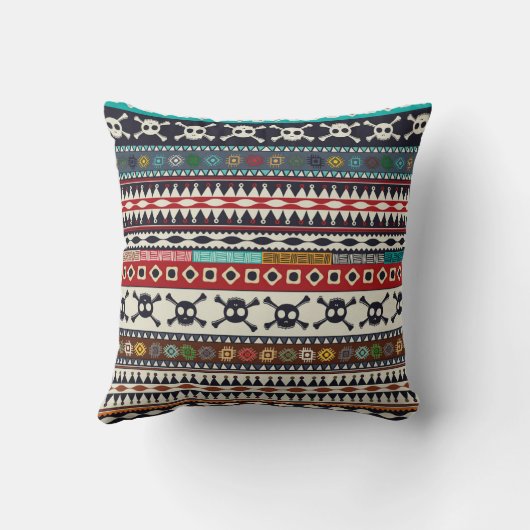 アステカモチーフ、シームレスパターンデザイン クッション (裏面)