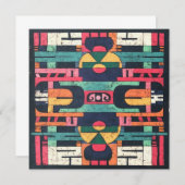 アステカモチーフ 招待状 (正面/裏面)