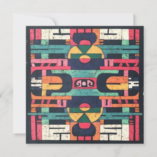 アステカモチーフ 招待状 (正面)