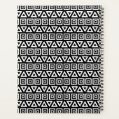 アステカ三角形+正方形パターン白（黒） プランナー手帳 (裏面)