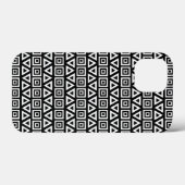 アステカ三角形+正方形パターン白（黒） Case-Mate iPhoneケース (裏面 (横))