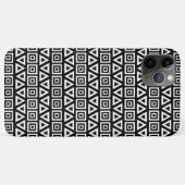 アステカ三角形+正方形パターン白(黒) Case-Mate iPhoneケース (裏面(横))