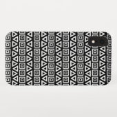 アステカ三角形+正方形パターン白（黒） Case-Mate iPhoneケース (裏面(横))